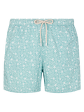 Costume mare Comfort Light verde salvia con stampa conchiglie tropicali