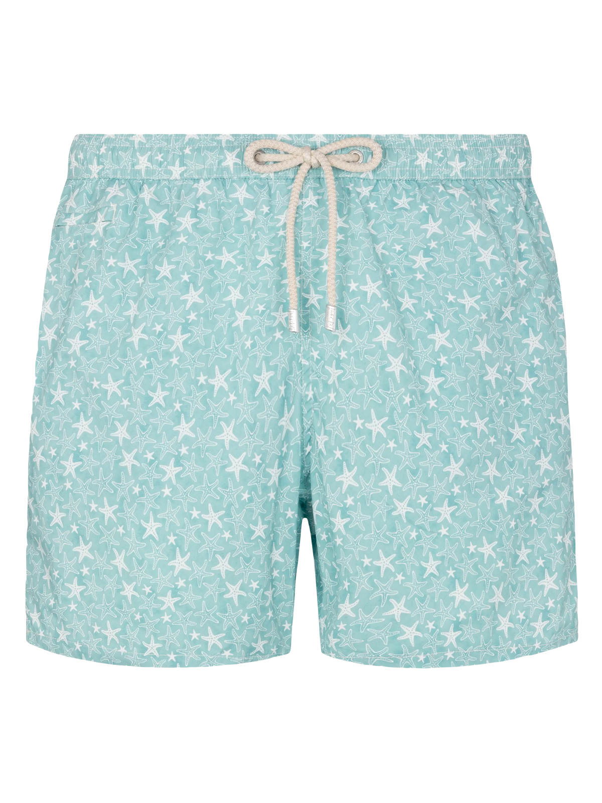 Costume mare Comfort Light verde salvia con stampa conchiglie tropicali