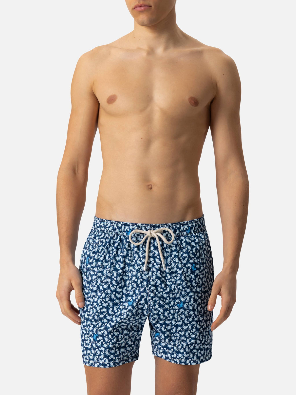 Costume mare Comfort Light blu navy con stampa granchi