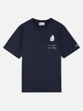 T-shirt Connor blu navy in cotone con stampa orologio e product image 1
