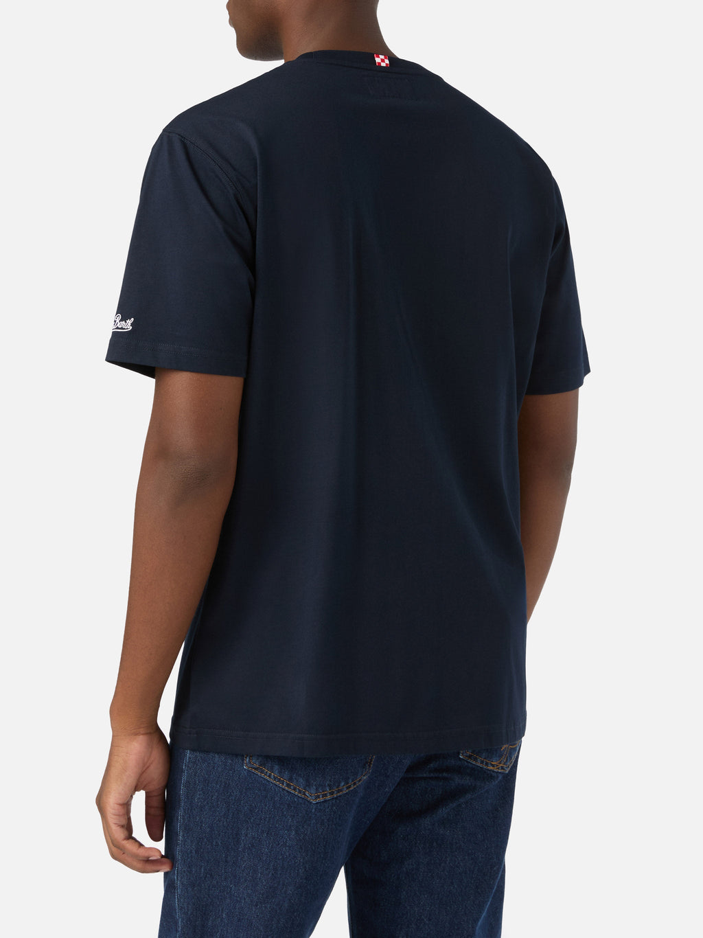 T-shirt Connor blu navy in cotone con stampa orologio e product image 4