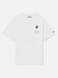 T-shirt Connor bianca in cotone con stampa orologio e product image 1