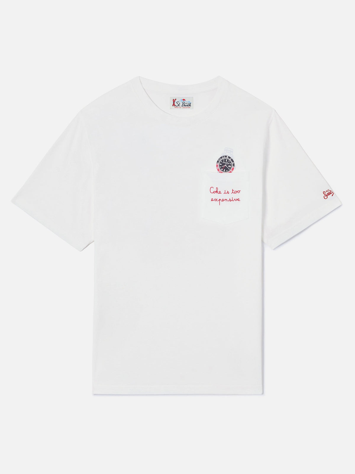 T-shirt Connor bianca in cotone con stampa orologio e product image 1