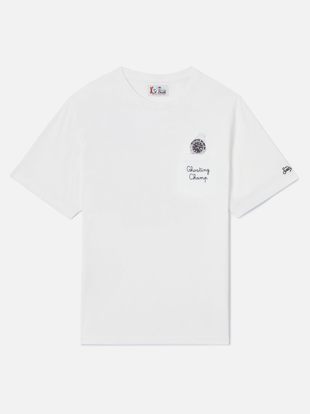T-shirt Connor bianca in cotone con stampa orologio e product image 1