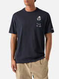 T-shirt Connor blu navy in cotone organico con stampa product image 1