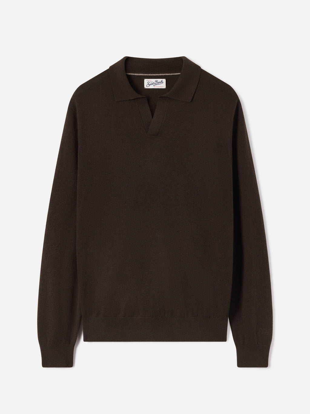 Polo Covent marrone in misto lana merino e cashmere product image 1