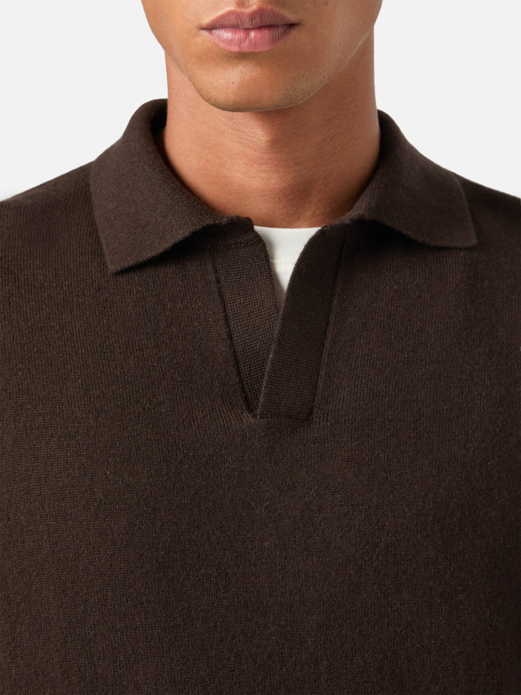 Polo Covent marrone in misto lana merino e cashmere product image 3
