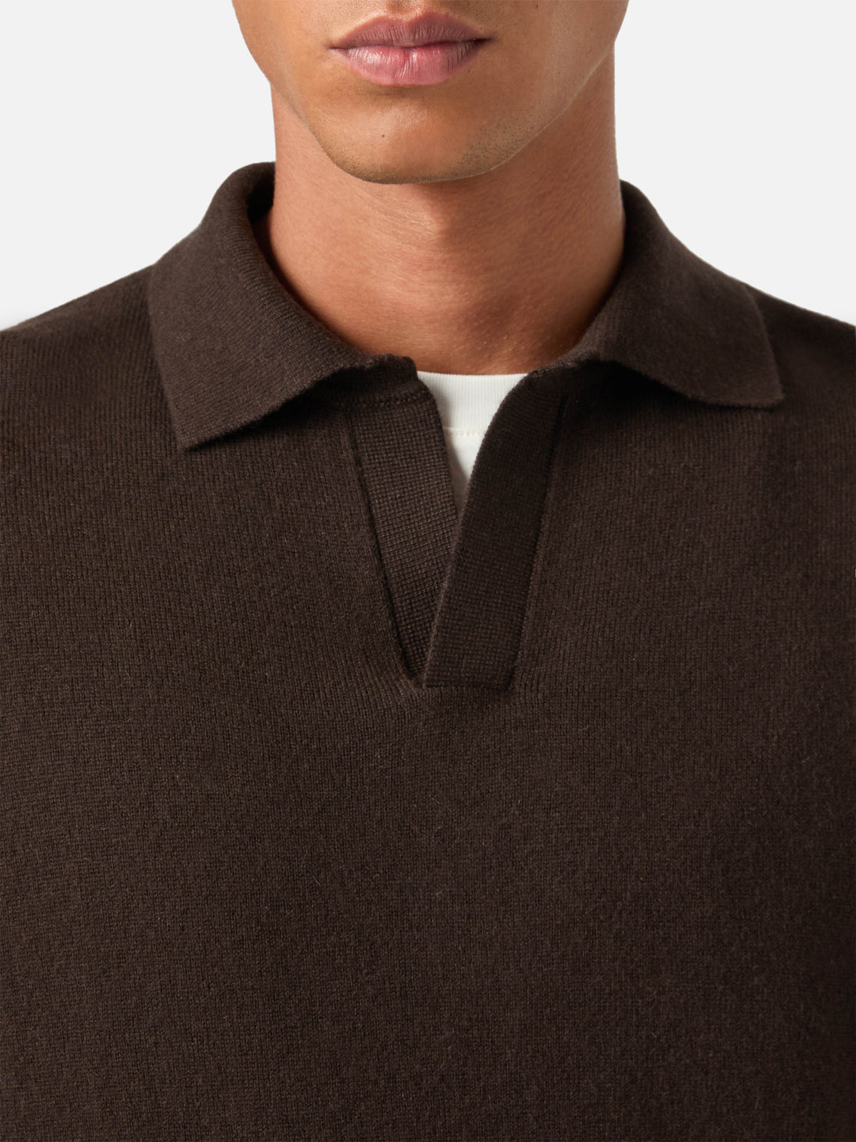 Polo Covent marrone in misto lana merino e cashmere product image 3