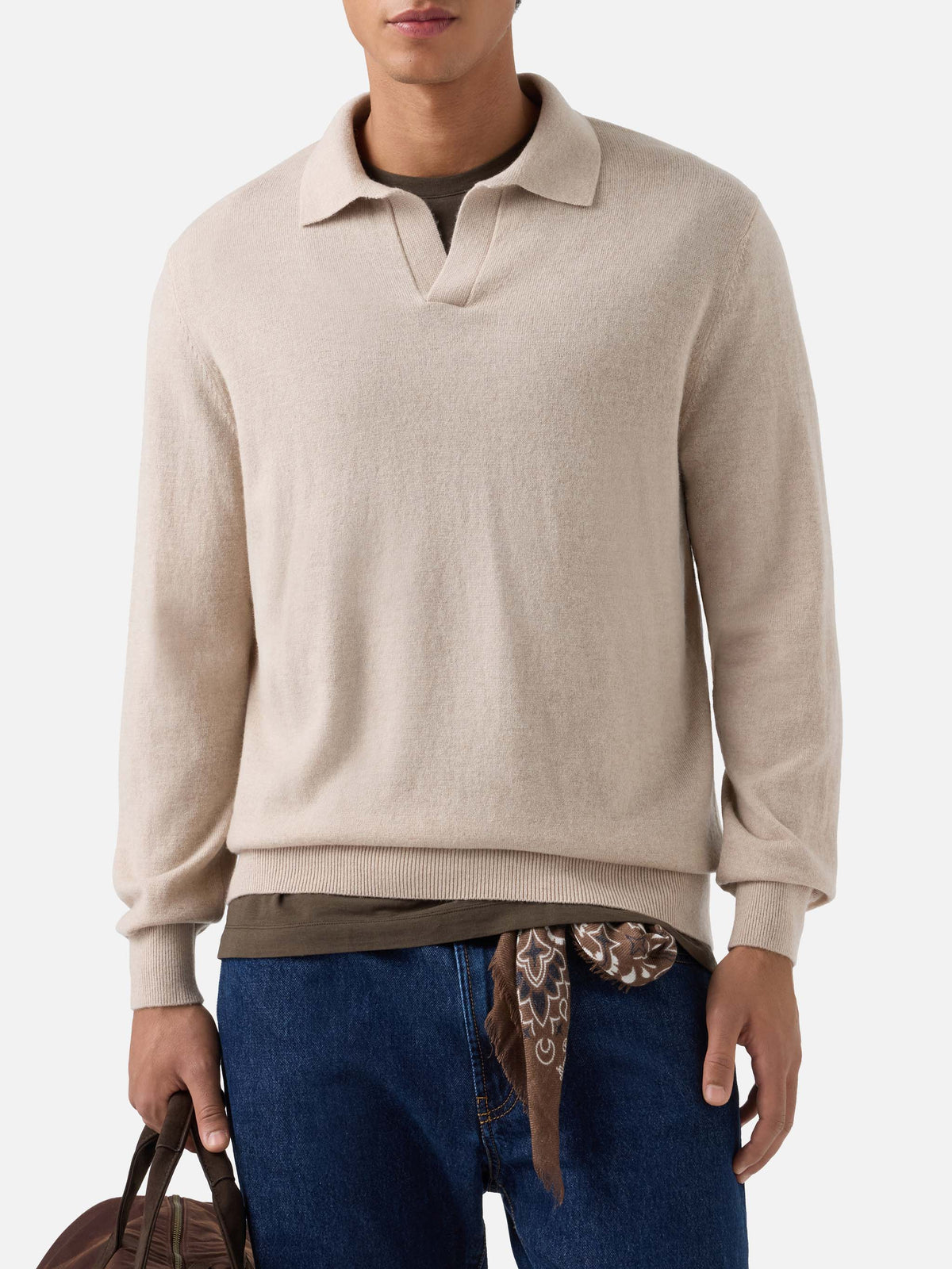 Polo Covent beige in misto lana merino e cashmere product image 2