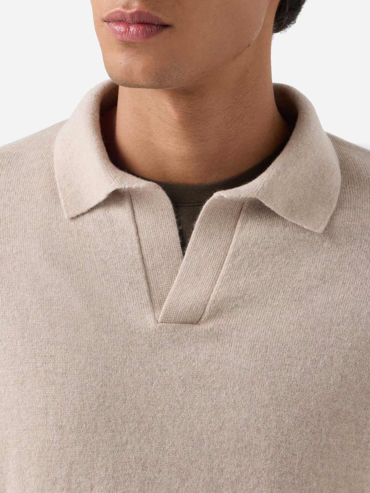 Polo Covent beige in misto lana merino e cashmere product image 3