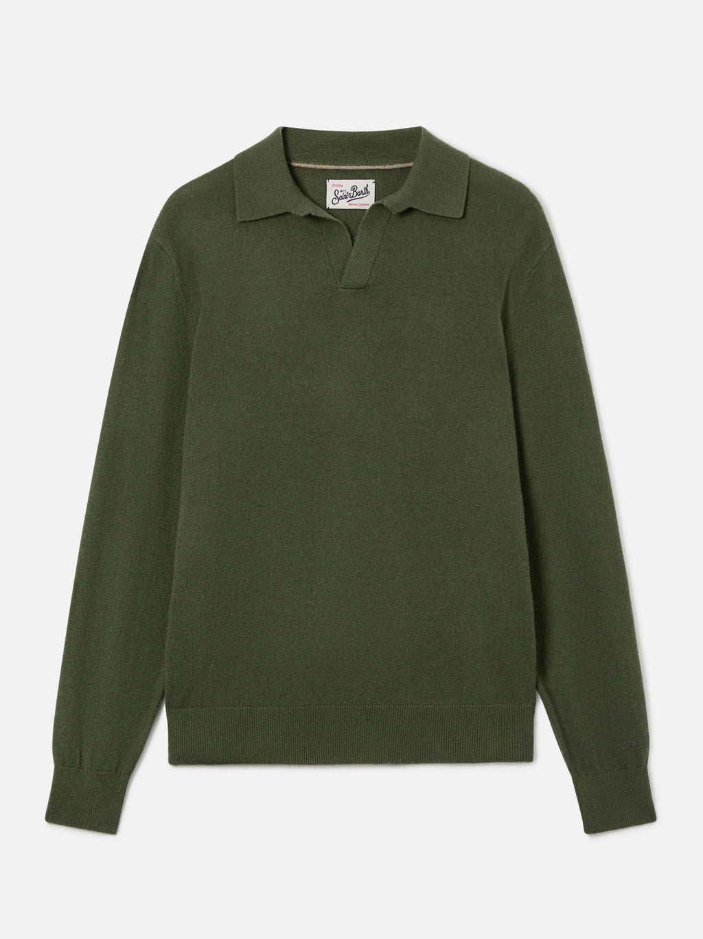 Polo Covent verde militare in misto lana merino e cashmere product image 1