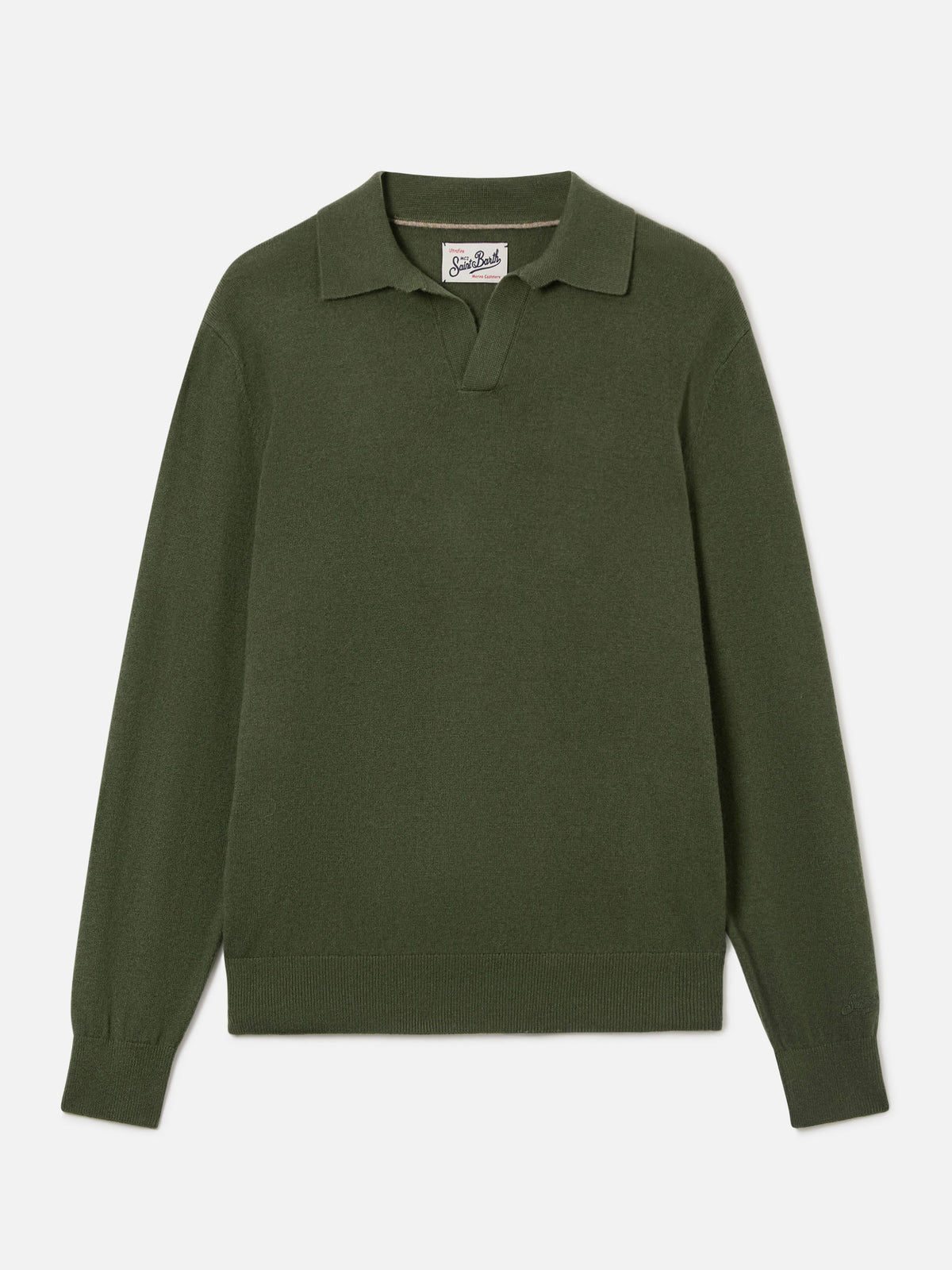 Polo Covent verde militare in misto lana merino e cashmere product image 1