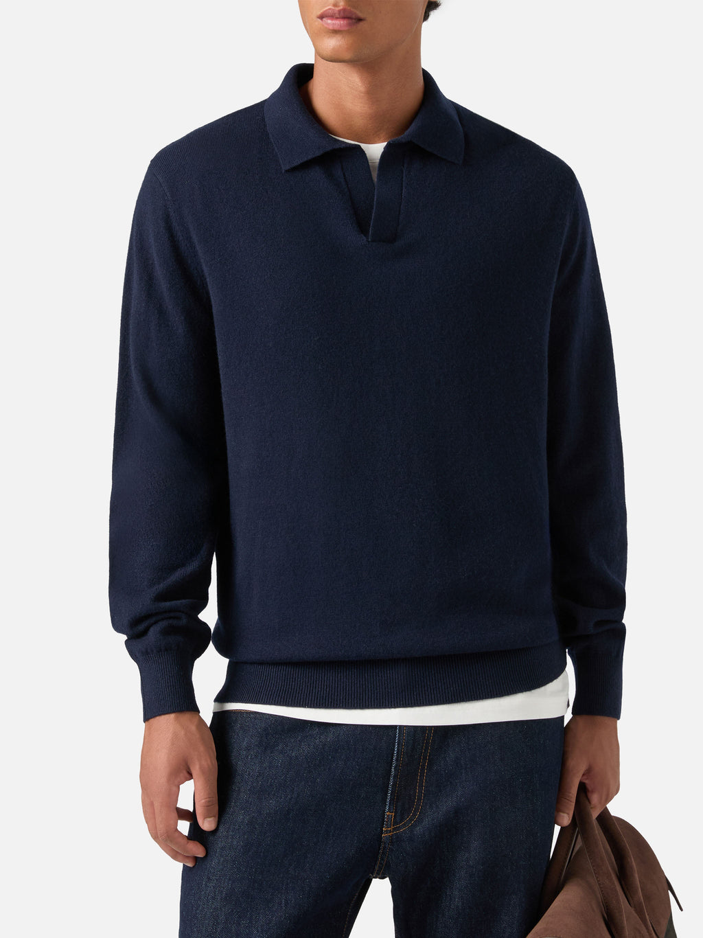 Polo Covent blu navy in misto lana merino e cashmere product image 1