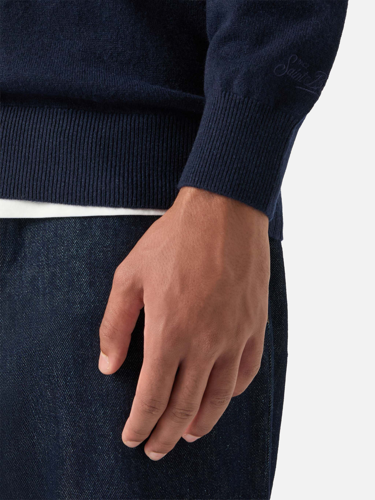 Polo Covent blu navy in misto lana merino e cashmere product image 4