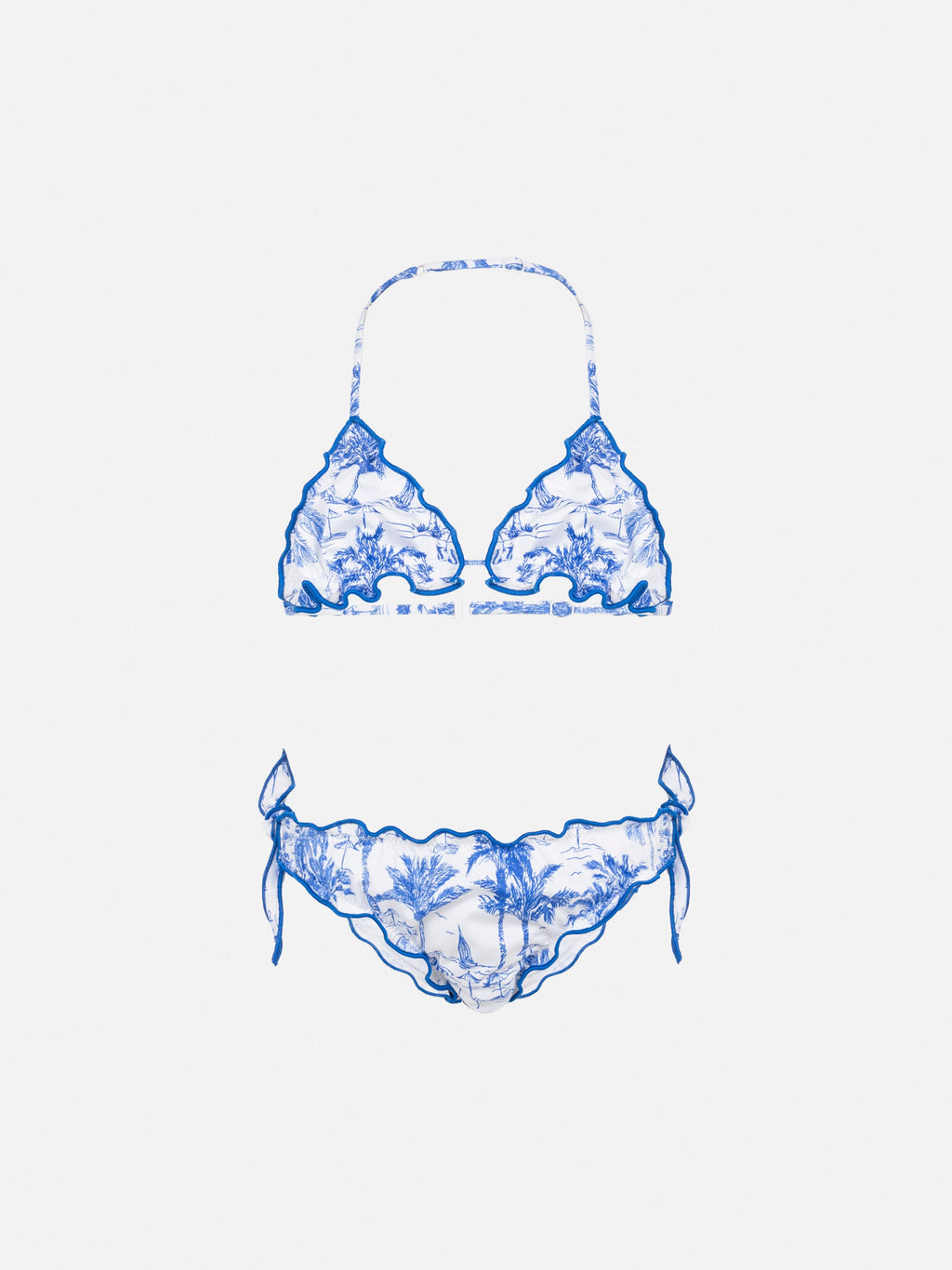 Bikini Cris bianco con stampa toile de Jouy