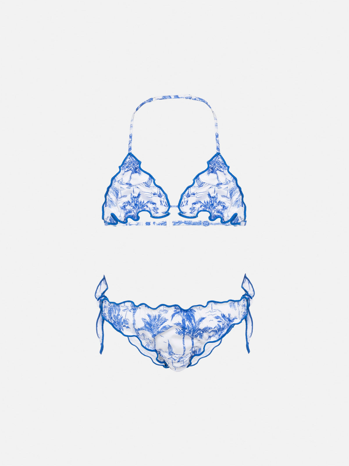 Bikini Cris bianco con stampa toile de Jouy