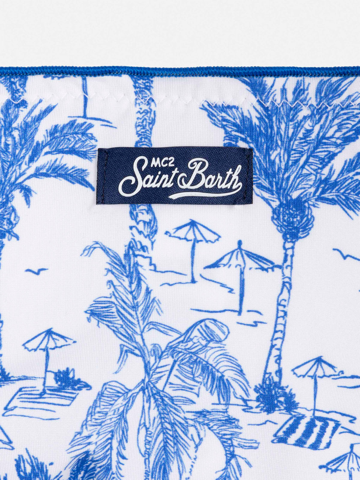 Bikini Cris bianco con stampa toile de Jouy