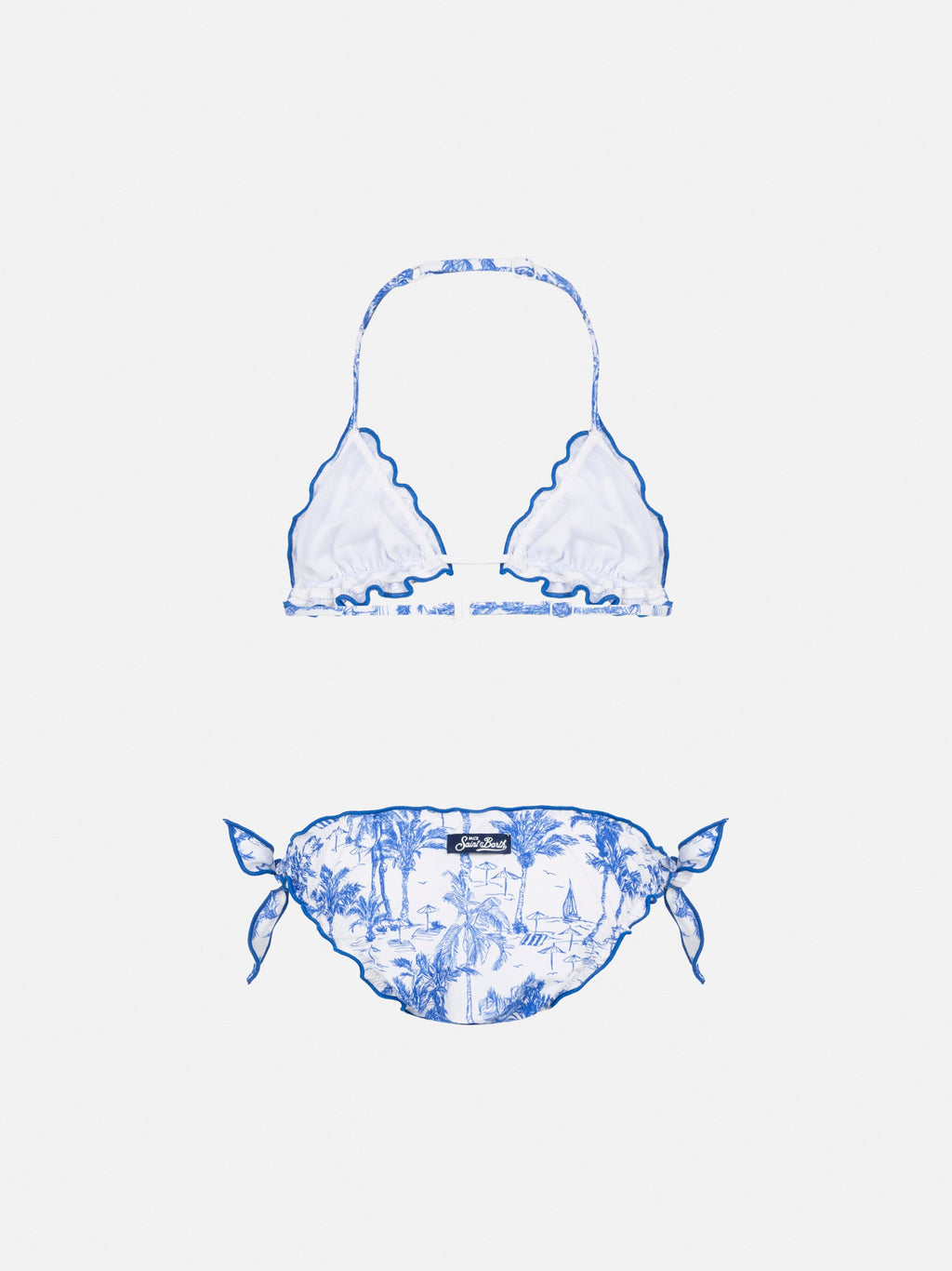 Bikini Cris bianco con stampa toile de Jouy