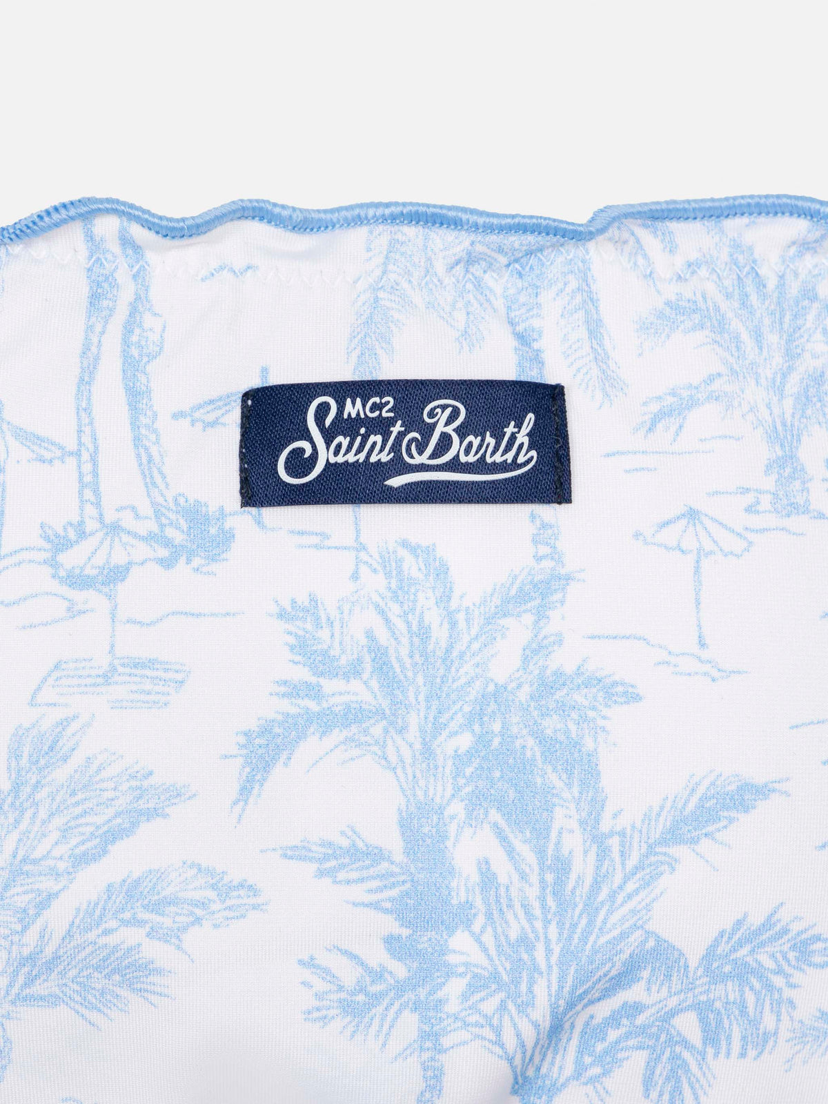 Bikini Cris azzurro con stampa toile de Jouy