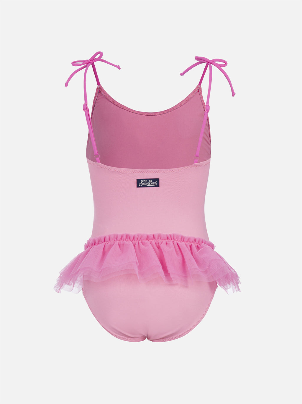 Costume intero Dancer rosa con cuori glitter e tulle