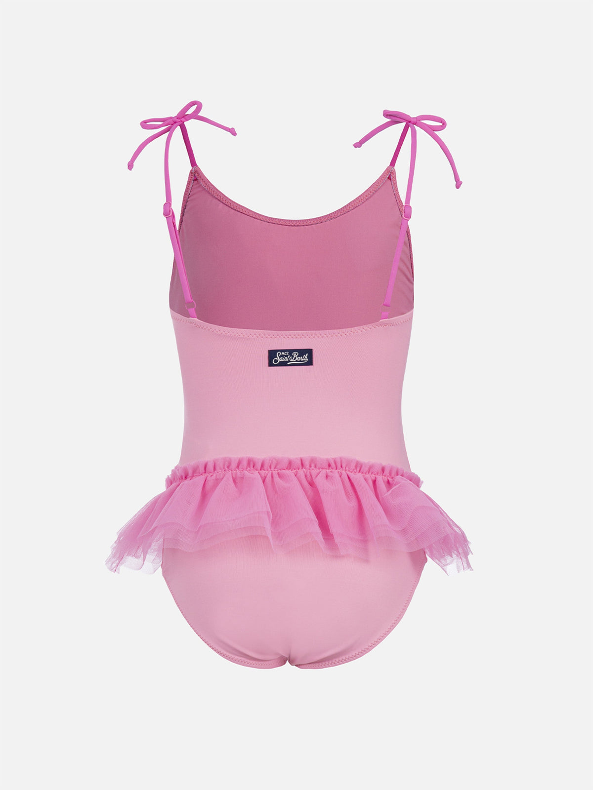 Costume intero Dancer rosa con cuori glitter e tulle