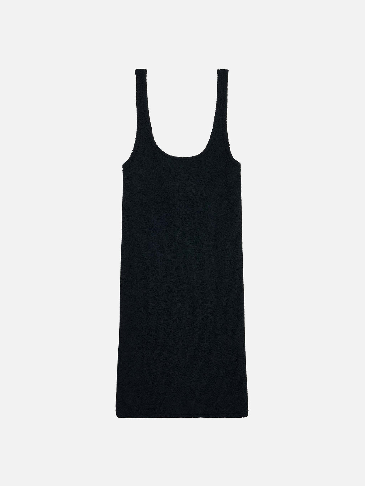 Abito Deana nero in tessuto crinkle
