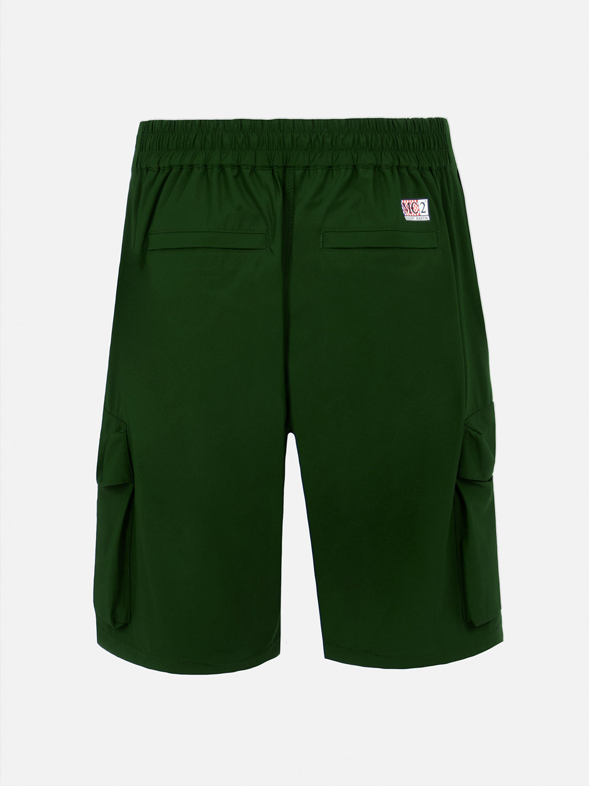 Bermuda Deck verde militare in tessuto tecnico con tasche cargo
