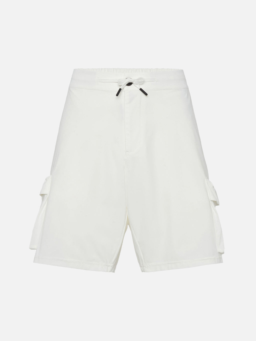 Bermuda Deck bianco panna in tessuto tecnico con tasche cargo
