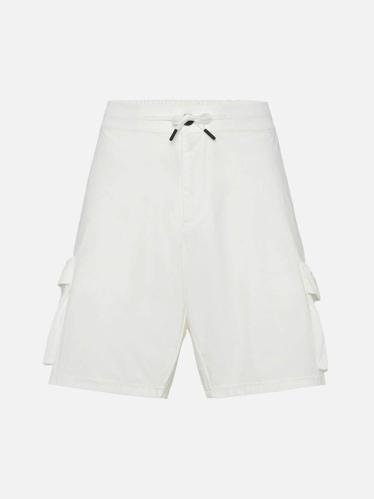 Bermuda Deck bianco panna in tessuto tecnico con tasche cargo