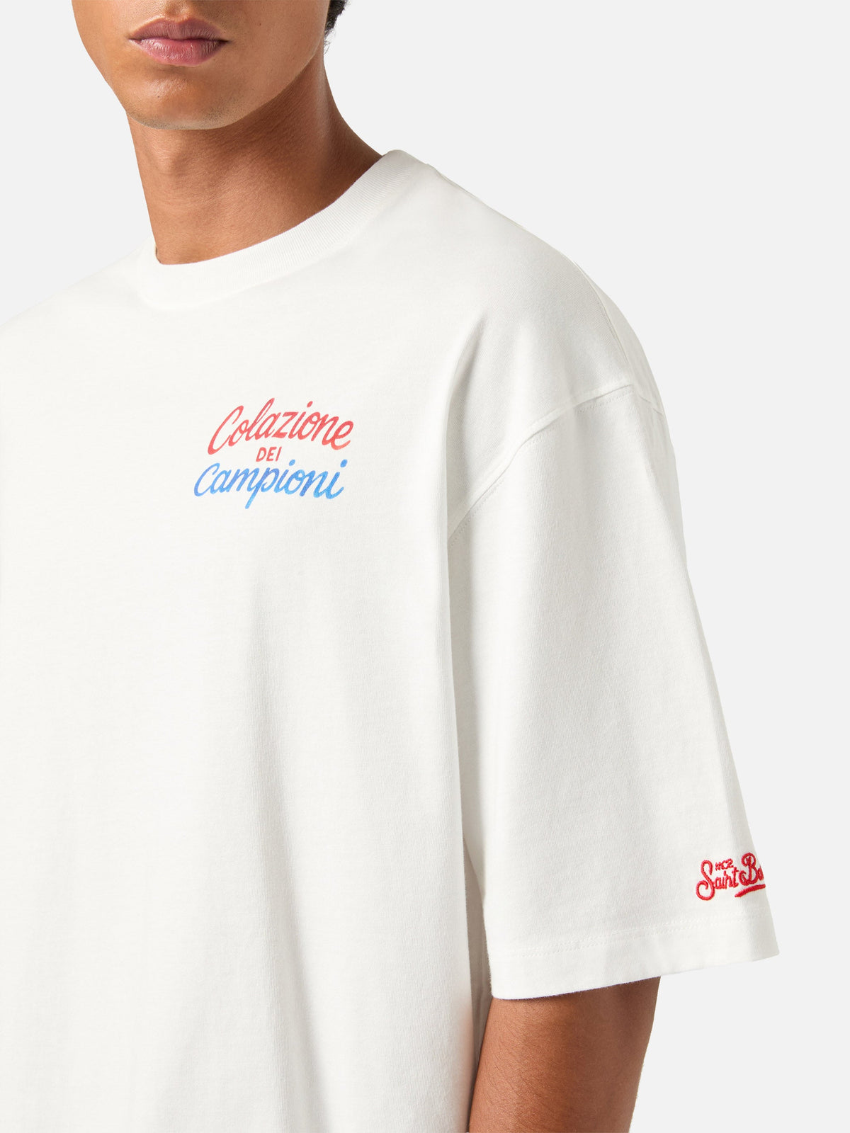 T-shirt Delmar oversize bianca in cotone con stampa product image 3