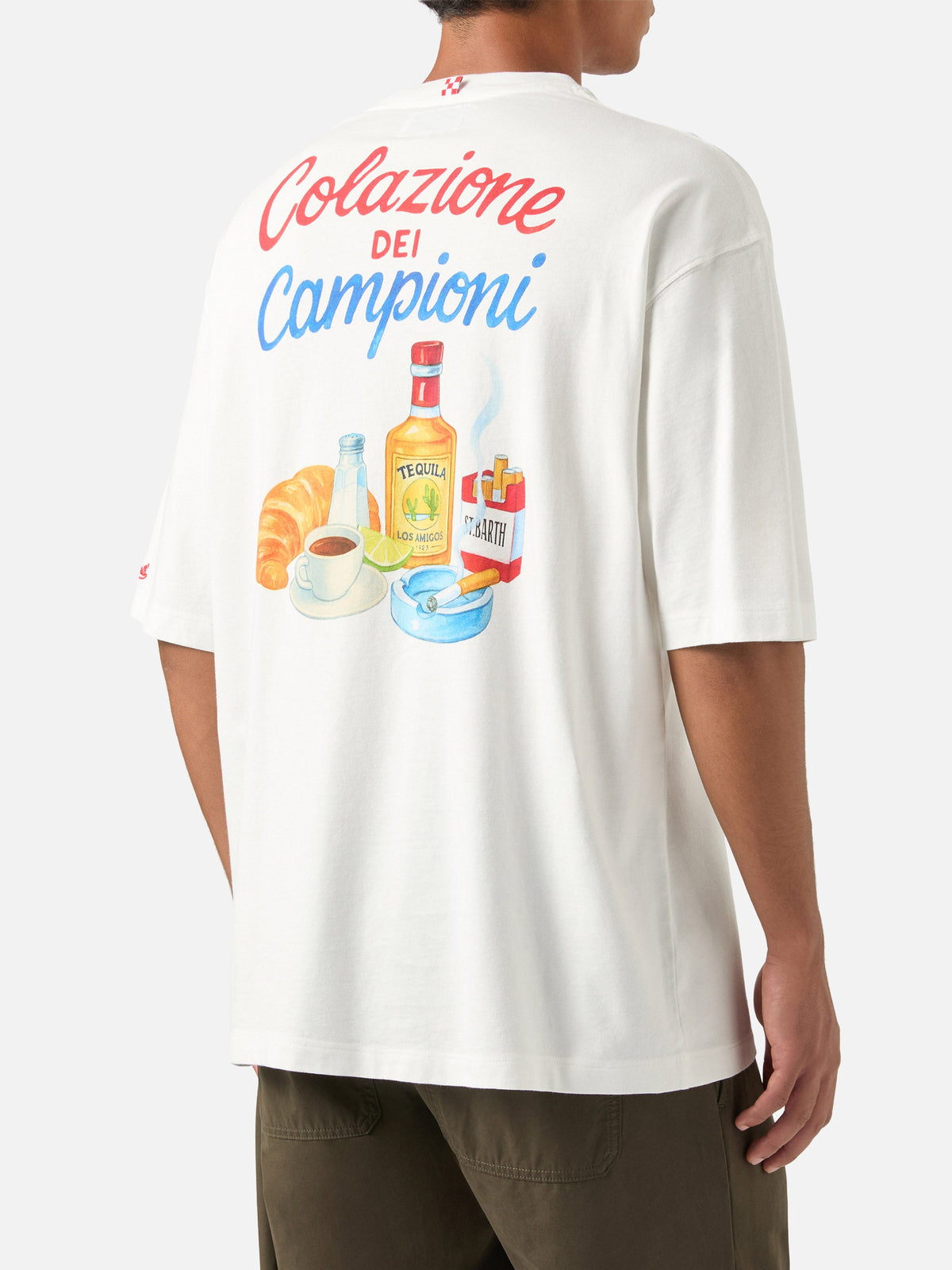 T-shirt Delmar oversize bianca in cotone con stampa product image 2