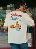T-shirt Delmar oversize bianca in cotone con stampa product image 1