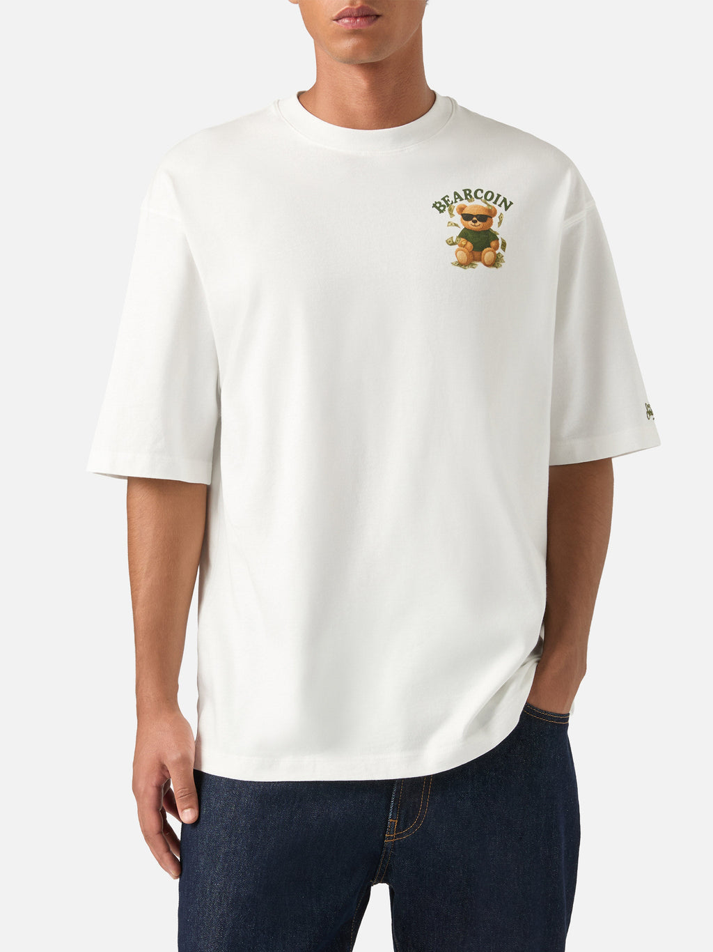 T-shirt Delmar oversize bianca in cotone con stampa product image 2