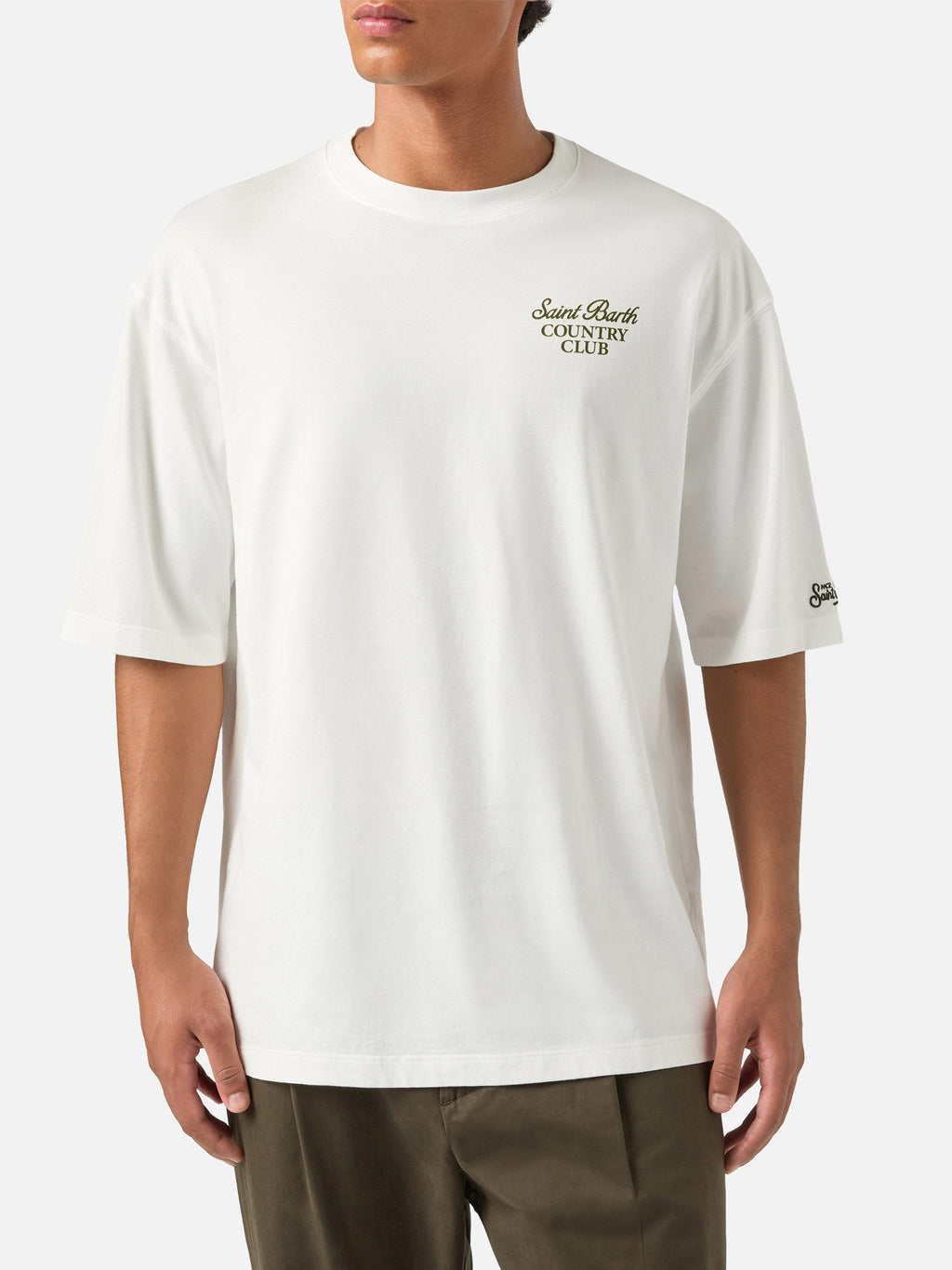 T-shirt Delmar oversize bianca in cotone con stampa Country product image 3