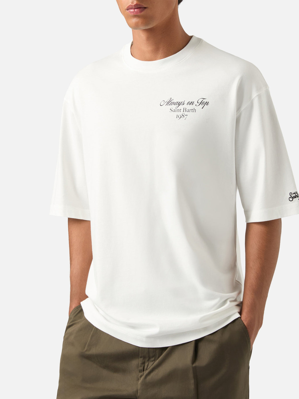 T-shirt Delmar oversize bianca in cotone con stampa I'm product image 3