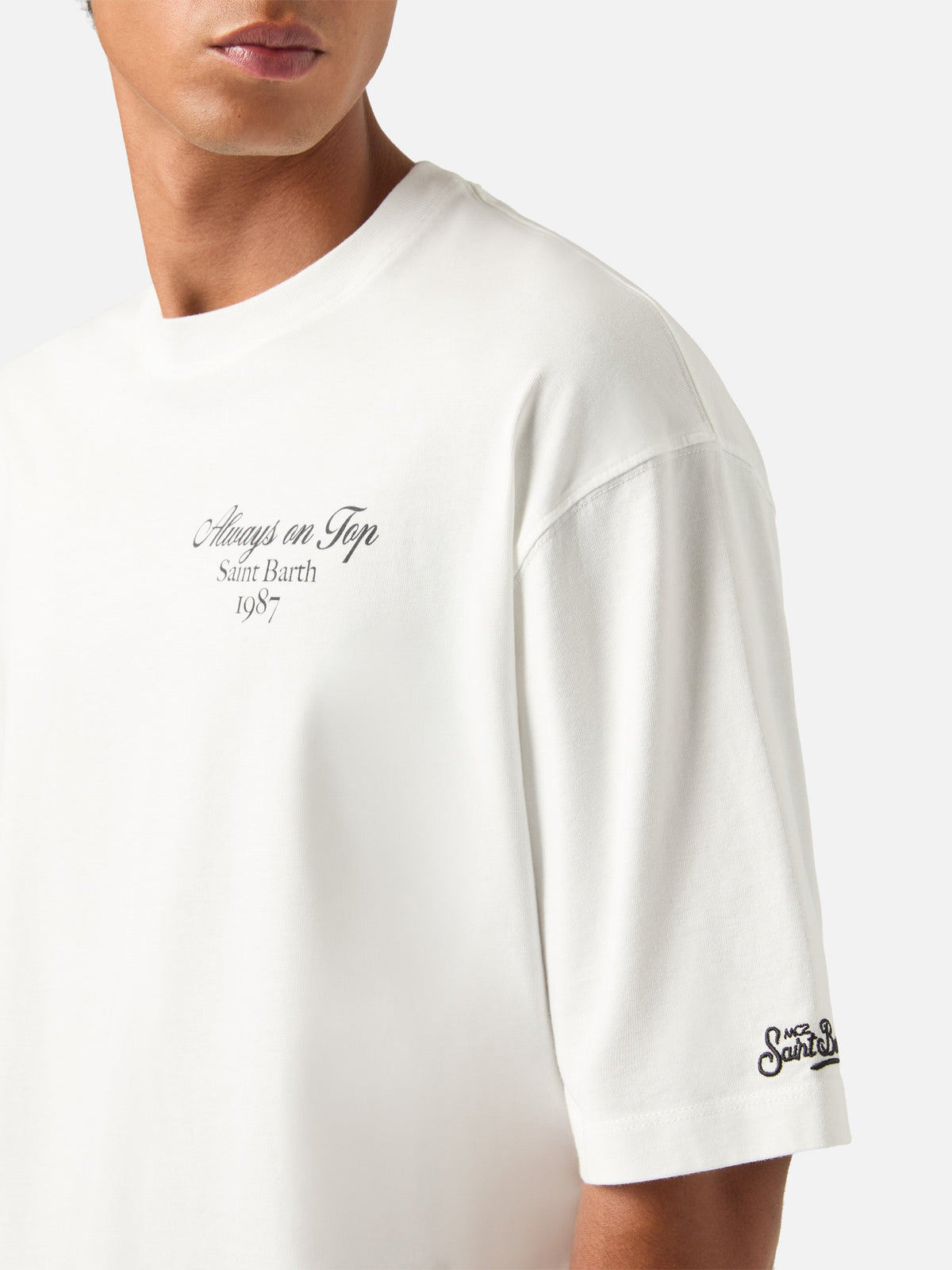 T-shirt Delmar oversize bianca in cotone con stampa I'm product image 2