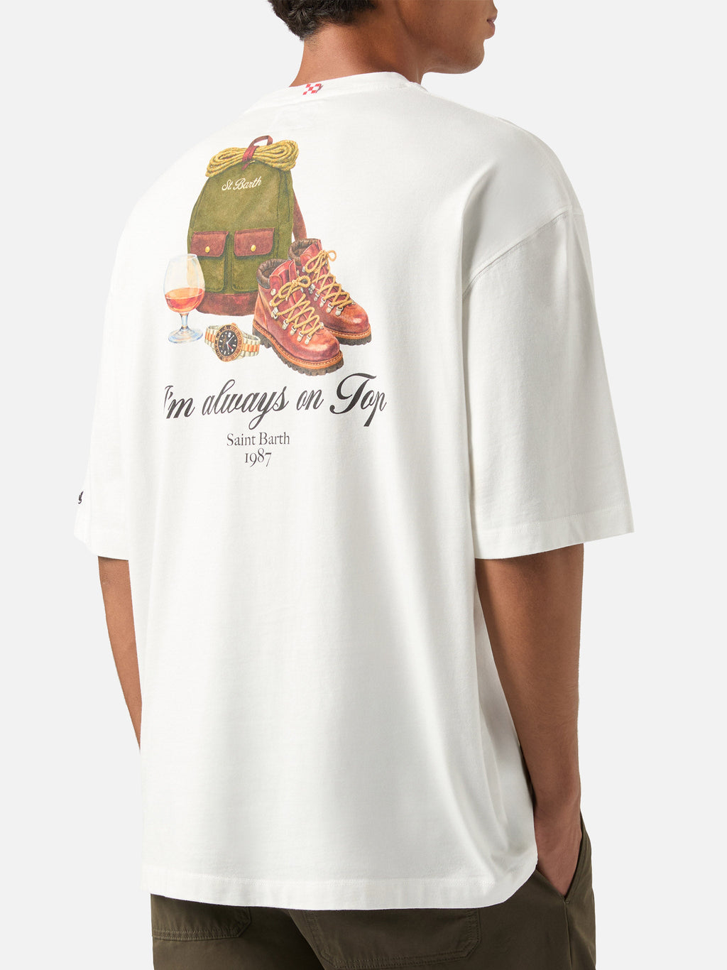 T-shirt Delmar oversize bianca in cotone con stampa I'm product image 1