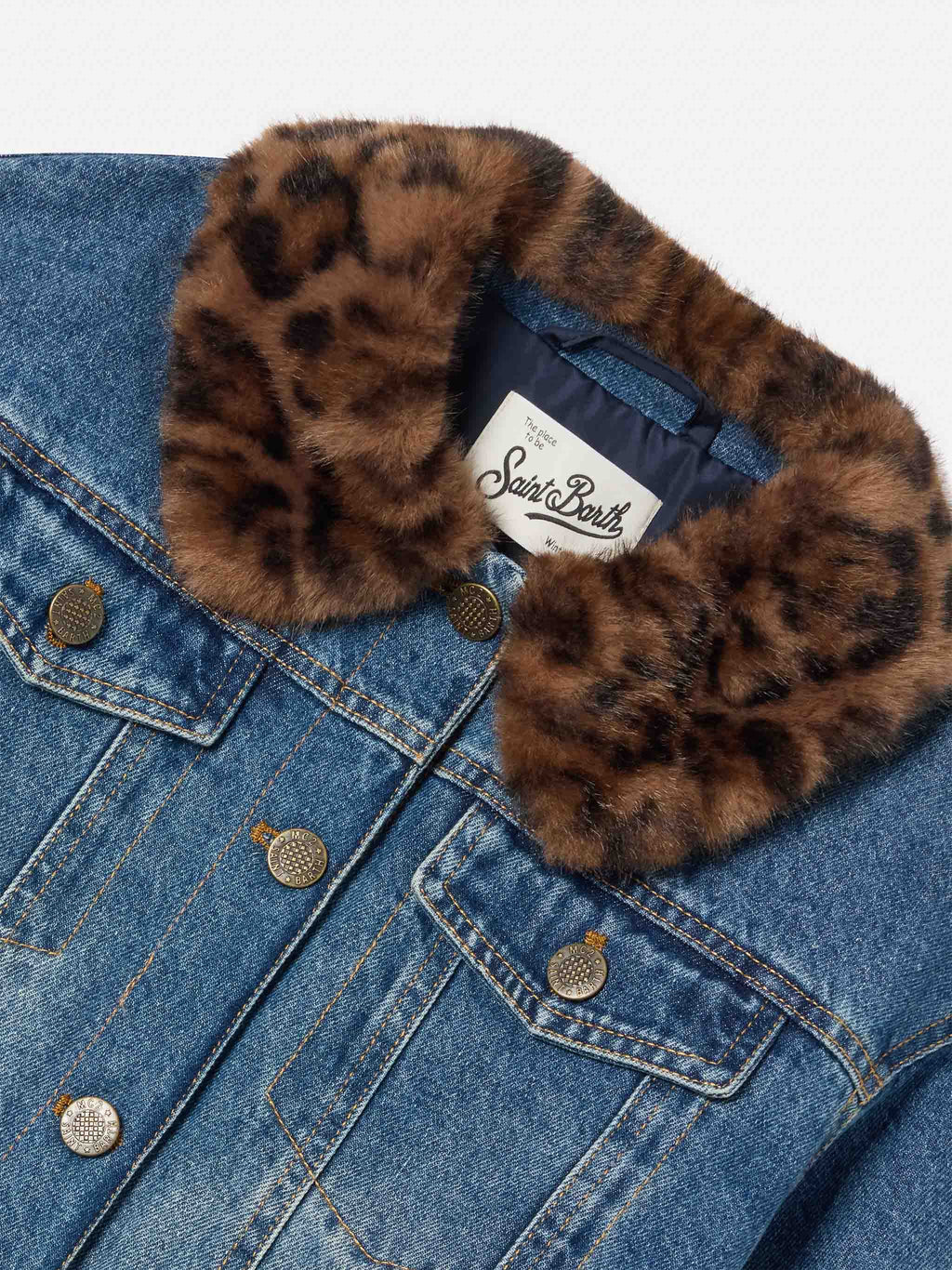 Giacca Dailys azzurra in denim con collo in effetto product image 2