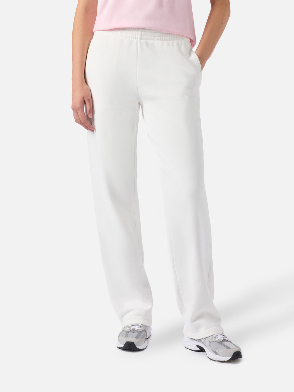 Pantaloni in maglia Deena bianco panna
