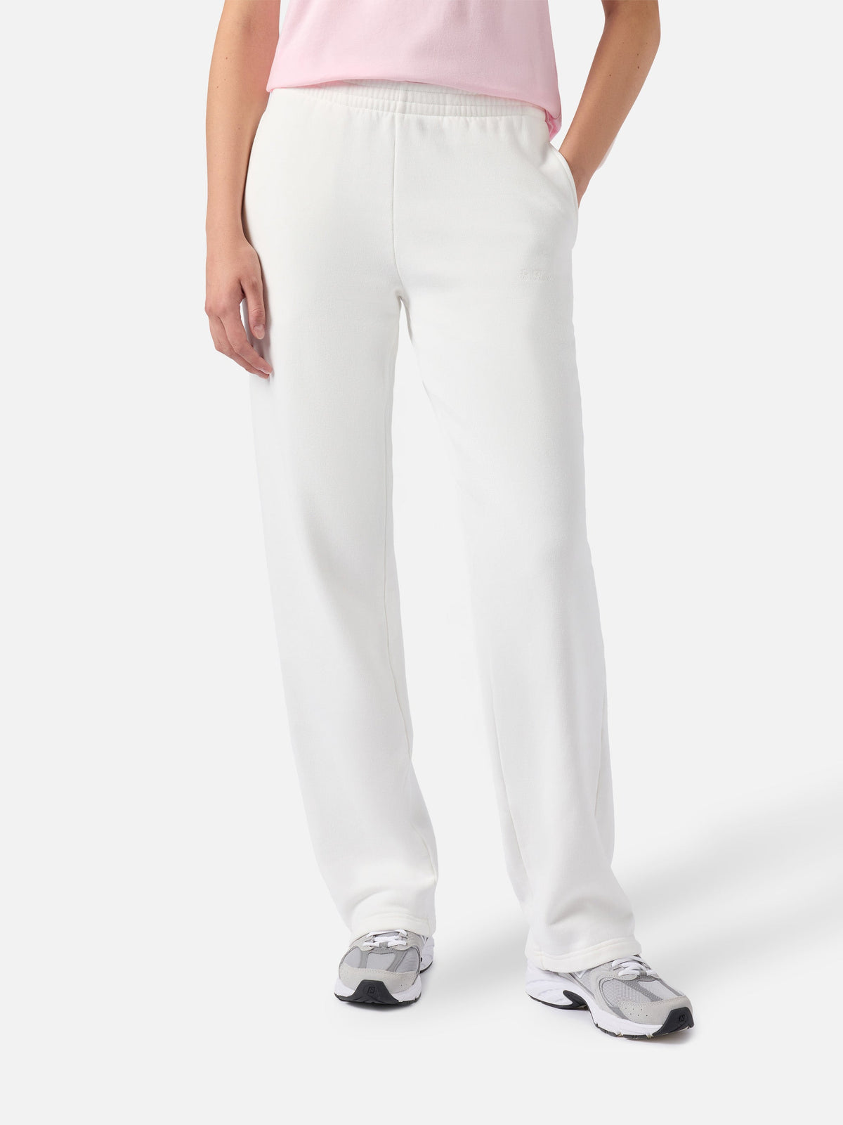 Pantaloni in maglia Deena bianco panna