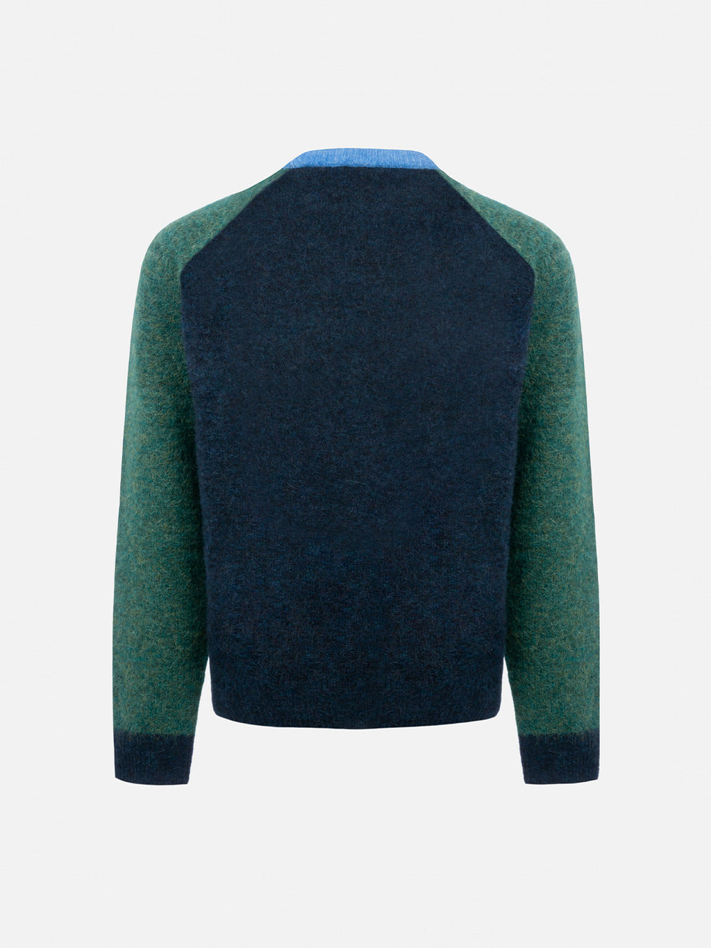 Maglione Douglas blu e verde con jacquard logo
