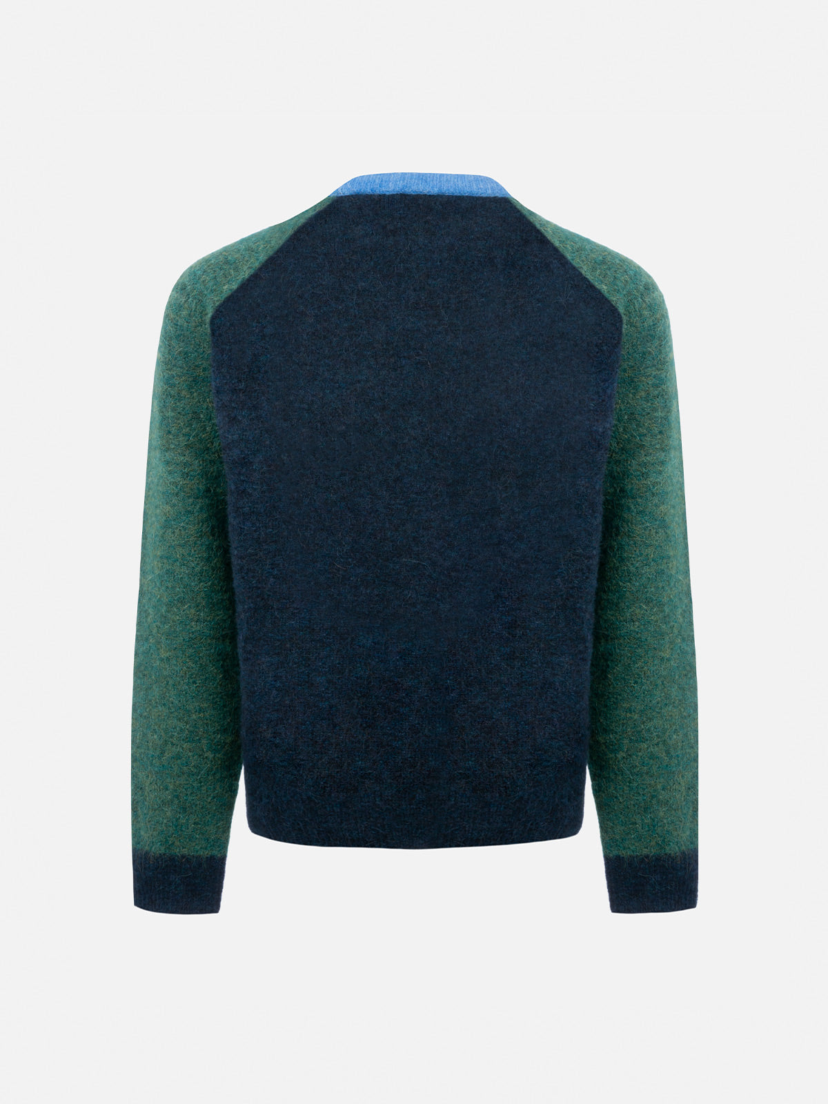Maglione Douglas blu e verde con jacquard logo