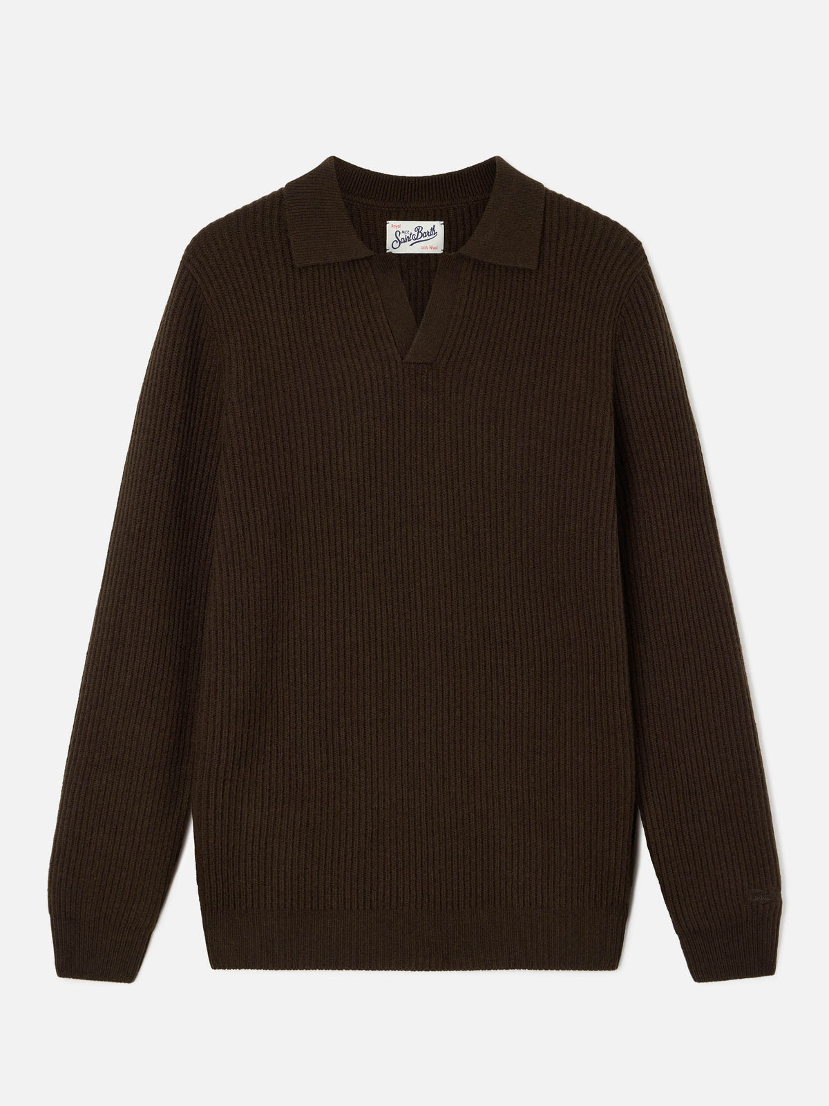 Polo Downing marrone in lana a costine product image 1