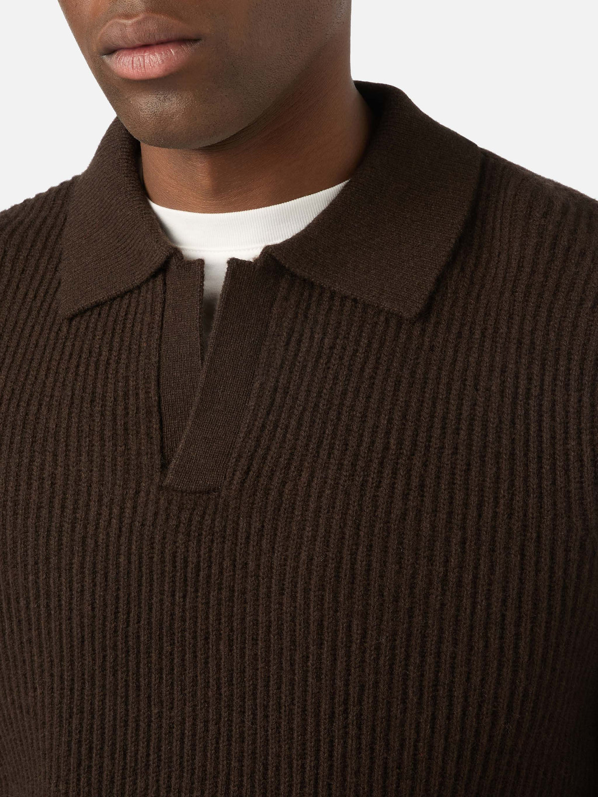 Polo Downing marrone in lana a costine product image 3