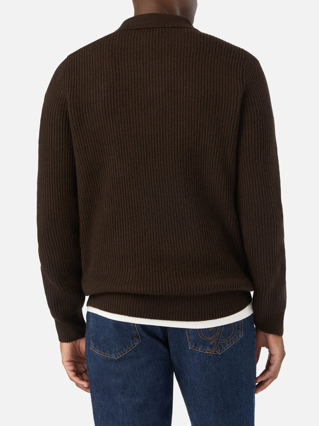 Polo Downing marrone in lana a costine product image 4