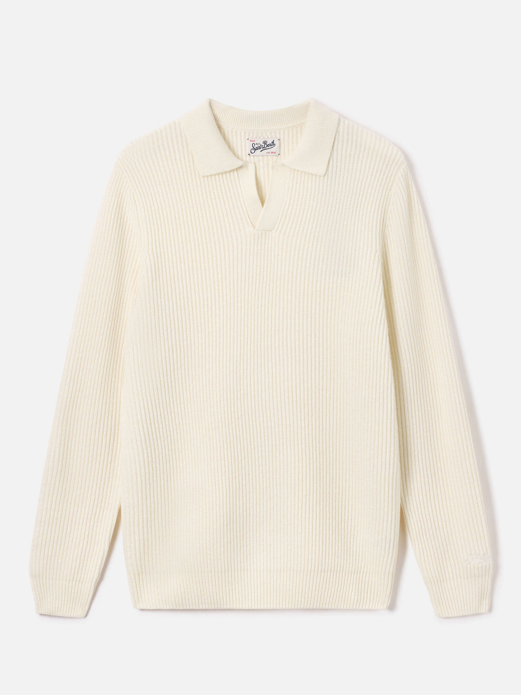 Polo Downing bianco panna in lana a costine product image 1