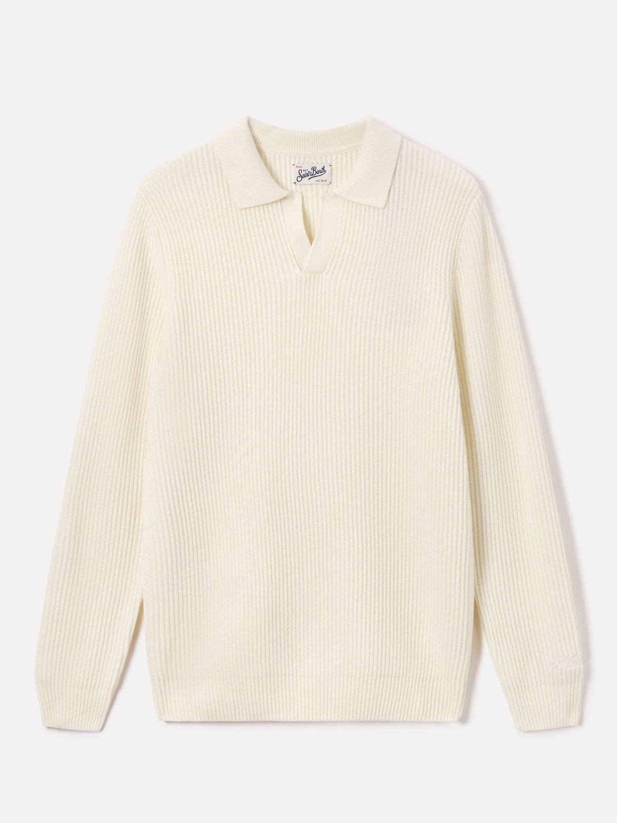 Polo Downing bianco panna in lana a costine product image 1