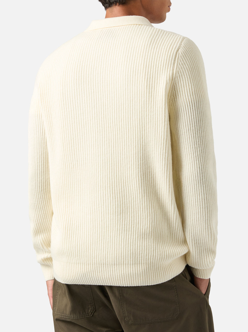 Polo Downing bianco panna in lana a costine product image 4