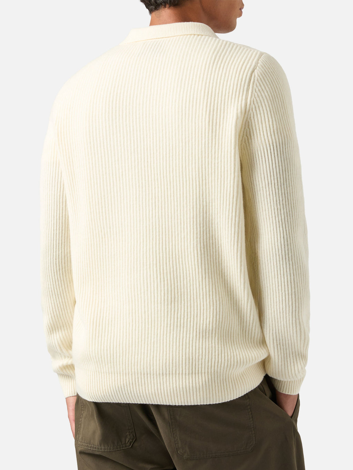 Polo Downing bianco panna in lana a costine product image 4
