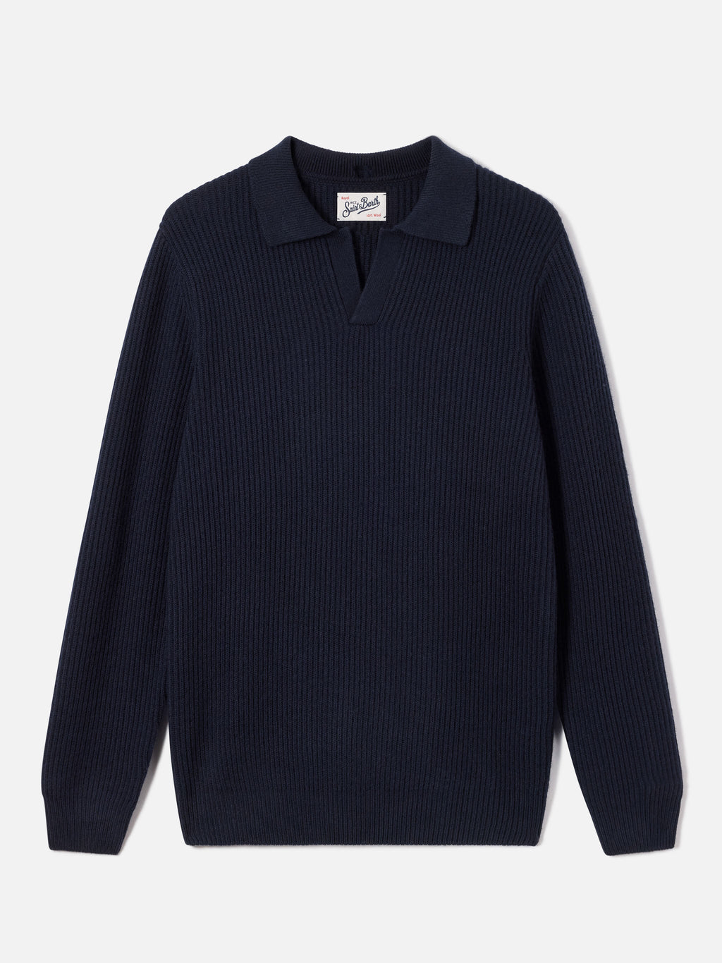 Polo Downing blu navy in lana a costine product image 5